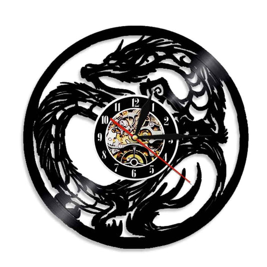 Horloge murale Vinyle Dragon Temps des Horloges