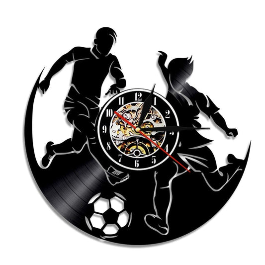 Horloge murale Vinyle Football Temps des Horloges