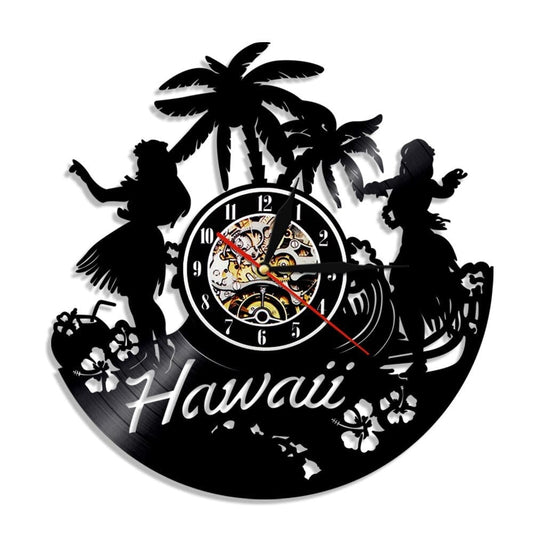 Horloge murale Vinyle Hawaii Temps des Horloges