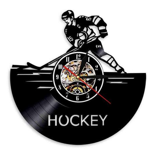 Horloge murale Vinyle Hockey Temps des Horloges