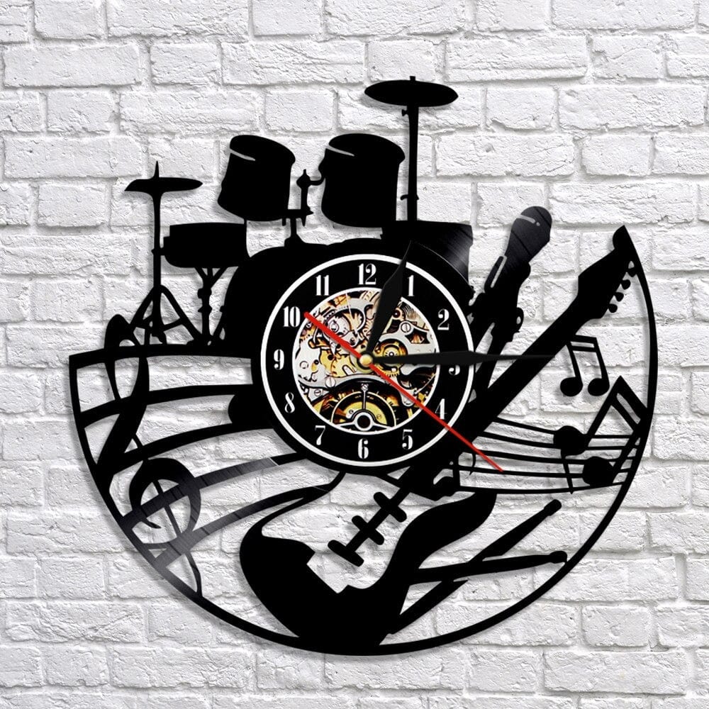 Horloge murale Vinyle Musique Temps des Horloges