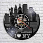 Horloge murale Vinyle New York Temps des Horloges