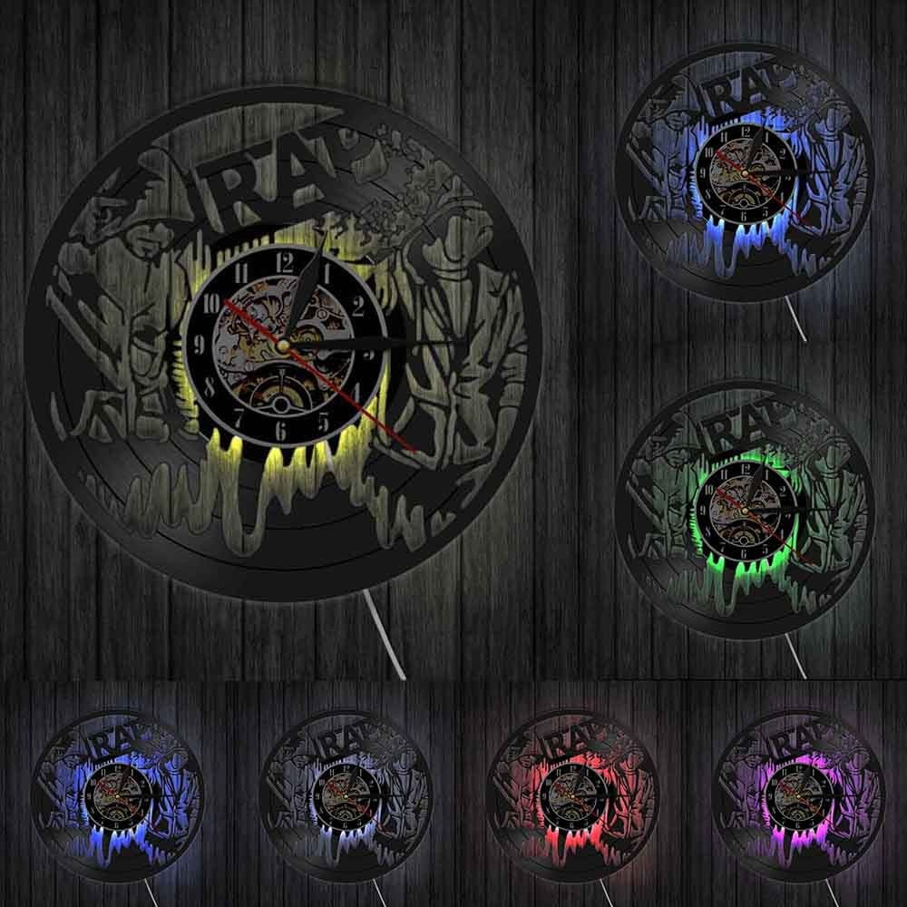 horloge vinyle rap led