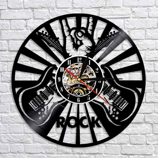 Horloge murale Vinyle Rock'n'roll Temps des Horloges