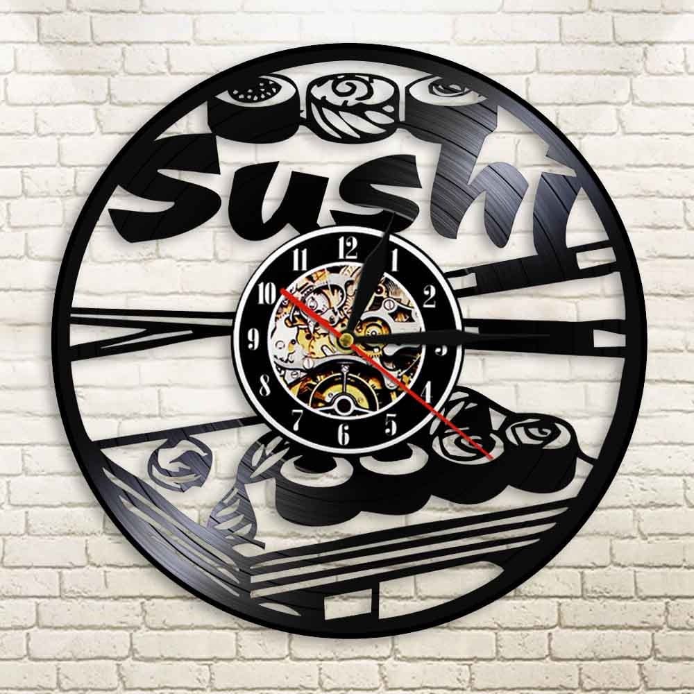 horloge vinyle sushi led