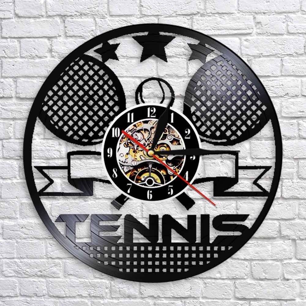 Horloge murale Vinyle Tennis Temps des Horloges