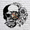 horloge vinyle tete de mort led
