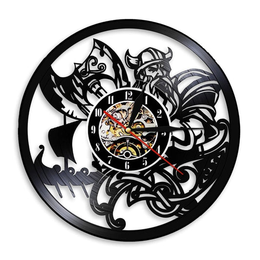 Horloge murale Vinyle Viking Temps des Horloges