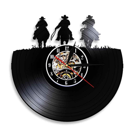 Horloge murale Vinyle Western Temps des Horloges