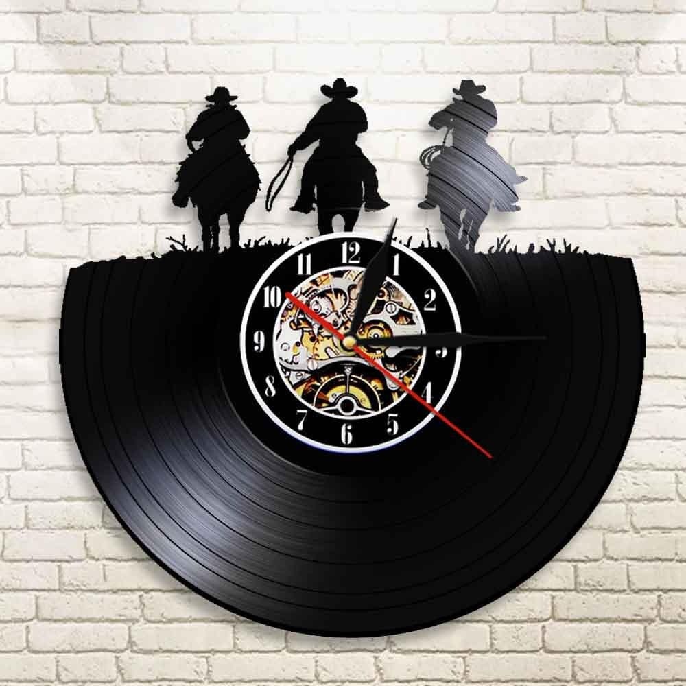 Horloge murale Vinyle Western Temps des Horloges