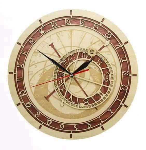 horloge bois astronomique