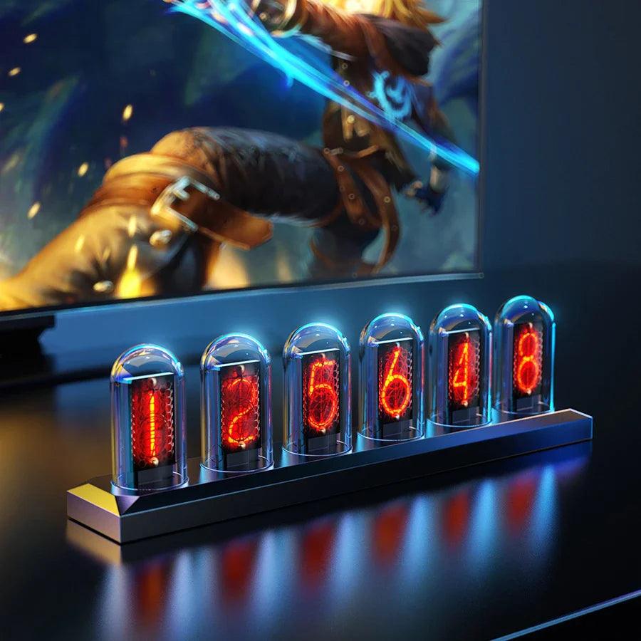 horloge nixie animee retro