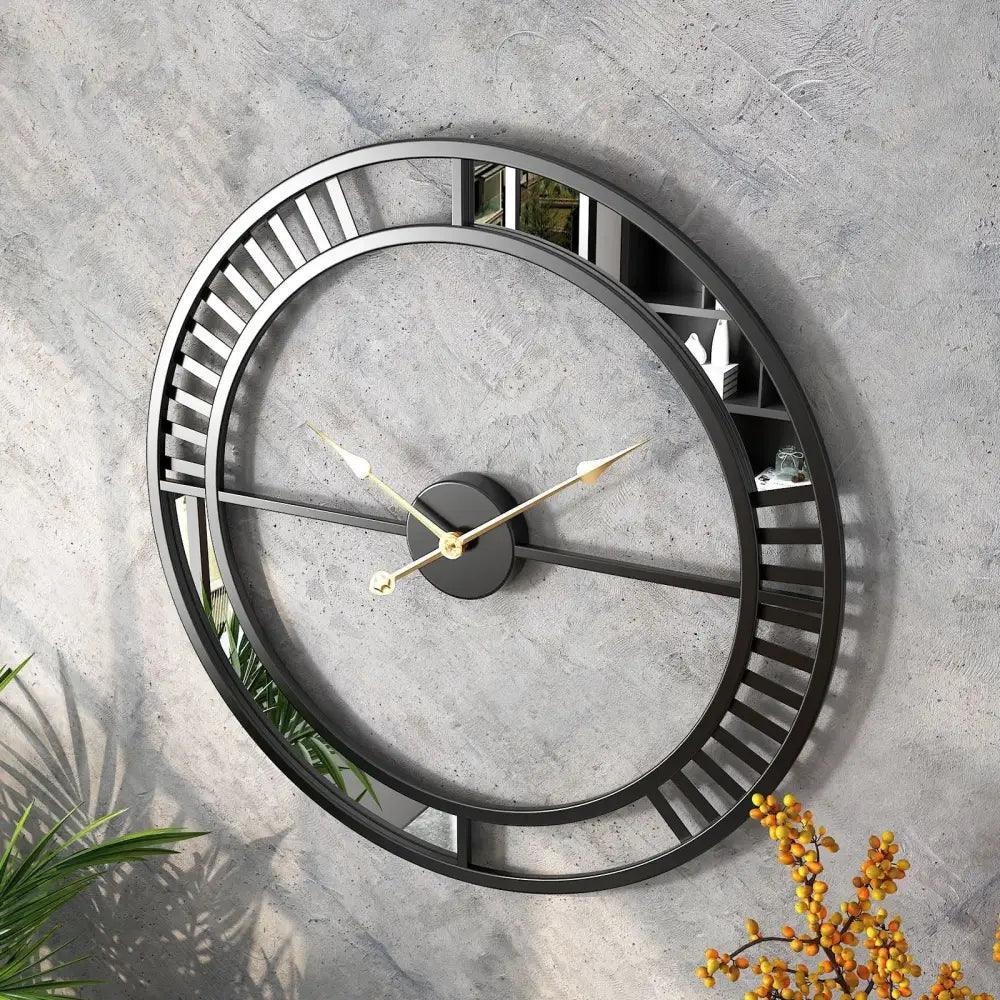 horloge industrielle miroir