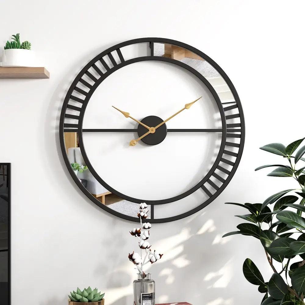 horloge industrielle miroir